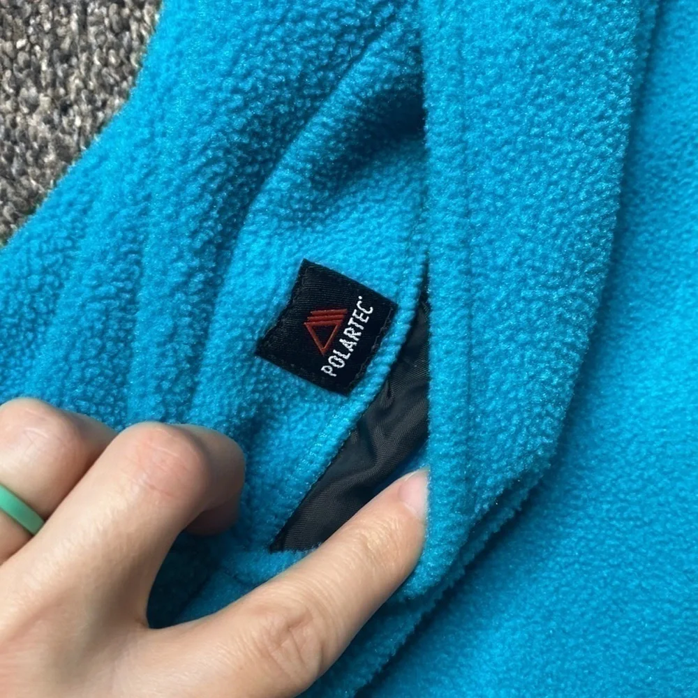 Vintage J Crew Blue Polartec Fleece Pullover Sweatshirt Size XL 90s
